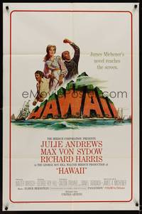 9x337 HAWAII 1sh '66 Julie Andrews, Max von Sydow, Richard Harris, written by James A. Michener!