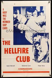 9x346 HELLFIRE CLUB military 1sh '60 Keith Michell, Adrienne Corri, her body got her in the club!