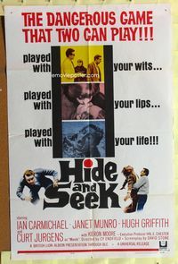 9x352 HIDE & SEEK 1sh '64 Ian Carmichael, Janet Munro, the dangerous game played with your life!