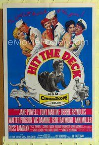 9x361 HIT THE DECK 1sh '55 Debbie Reynolds, Jane Powell, Tony Martin,Walter Pidgeon,Ann Miller