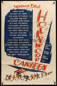 9x368 HOLLYWOOD CANTEEN 1sh '44 Warner Bros. all-star musical comedy directed by Delmer Daves!