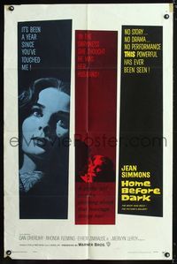 9x370 HOME BEFORE DARK 1sh '58 pretty untouched Jean Simmons is a wife on the rim of insanity!