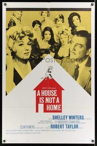 9x384 HOUSE IS NOT A HOME 1sh '64 Shelley Winters, Robert Taylor & 7 sexy hookers in brothel!