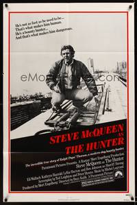 9x395 HUNTER 1sh '80 great image of bounty hunter Steve McQueen!