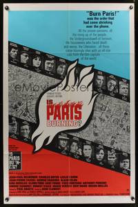 9x417 IS PARIS BURNING 1sh '66 Rene Clement's Paris brule-t-il, World War II all-star cast!