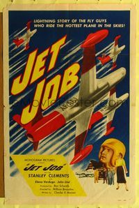 9x427 JET JOB style A 1sh '52 Stanley Clements, Elena Verdugo, cool art of fighter jets!