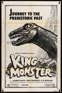 9x441 KING MONSTER 1sh '76 Robert White, Basil Bradbury, artwork of dinosaur monster!