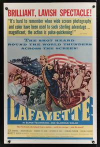 9x456 LAFAYETTE 1sh '63 Jean Dreville, great artwork of U.S. revolutionary war!
