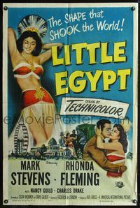 9x469 LITTLE EGYPT 1sh '51 full-length image of sexy belly dancer Rhonda Fleming!