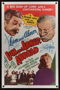 9x474 LUM & ABNER ABROAD 1sh '56 Chester Lauck & Norris Goff go gambling in Monte Carlo!