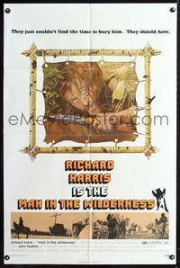 9x494 MAN IN THE WILDERNESS 1sh '71 they just couldn't find the time to bury Richard Harris!