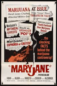 9x504 MARY JANE 1sh '68 campy shocking sex & marijuana, was it euphoria or a crutch?!