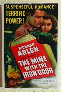 9x511 MINE WITH THE IRON DOOR style A 1sh R52 Richard Arlen, from Harold Bell Wright story!