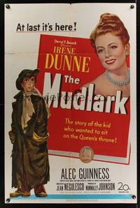 9x526 MUDLARK 1sh '51 great artwork of Irene Dunne as Queen Victoria of England!