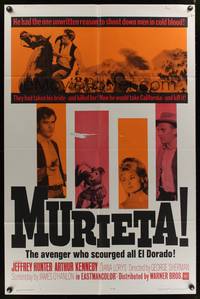 9x530 MURIETA 1sh '65 Jeffrey Hunter as Joaquin Murrieta, the avenger who scourged all El Dorado!