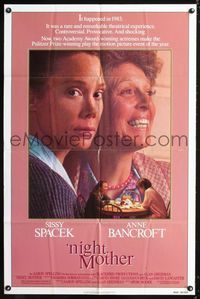 9x547 NIGHT MOTHER 1sh '86 close-up of Sissy Spacek & Anne Bancroft!