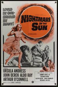 9x552 NIGHTMARE IN THE SUN 1sh '64 art of sexy Ursula Andress in sheer dress!