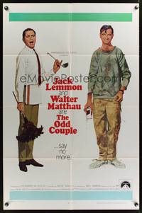 9x569 ODD COUPLE 1sh '68 art of best friends Walter Matthau & Jack Lemmon by Robert McGinnis!