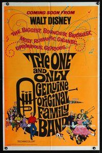 9x581 ONE & ONLY GENUINE ORIGINAL FAMILY BAND advance 1sh '68 laughingest star-spangled hullabaloo!