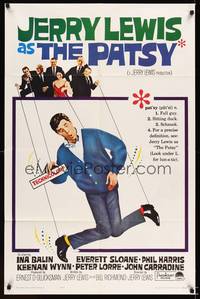 9x610 PATSY 1sh '64 wacky image of star & director Jerry Lewis hanging from strings like a puppet!