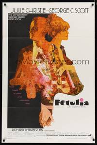 9x614 PETULIA 1sh '68 Richard Lester directed, art of pretty Julie Christie & George C. Scott!