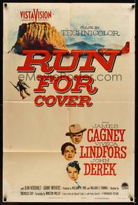 9x666 RUN FOR COVER 1sh '55 James Cagney, Viveca Lindfors, directed by Nicholas Ray!