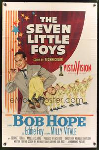 9x687 SEVEN LITTLE FOYS 1sh '55 Bob Hope with his seven kids in wacky outfits!