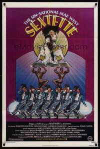 9x691 SEXTETTE 1sh '79 art of ageless Mae West w/dancers & dogs by Drew Struzan!