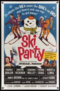 9x708 SKI PARTY 1sh '65 Frankie Avalon, Dwayne Hickman, where the he's meet the she's on skis!