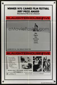 9x714 SLAUGHTERHOUSE FIVE 1sh '72 Kurt Vonnegut, Holly Near, Michael Sacks, Vallerie Perrine