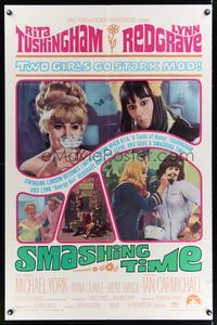 9x717 SMASHING TIME 1sh '68 Rita Tushingham, Lynn Redgrave, two sexy girls go stark mod!