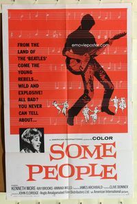 9x722 SOME PEOPLE 1sh '64 three English teens in trouble form a rock & roll band!