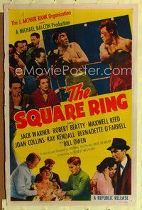 9x732 SQUARE RING 1sh '55 close up of boxer Robert Beatty fighting in boxing ring!