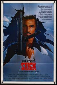 9x745 STICK 1sh '85 art of star & director Burt Reynolds, written by Elmore Lenoard!