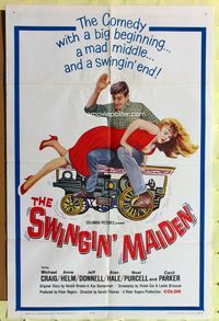 9x765 SWINGIN' MAIDEN 1sh '64 a big beginning & a swingin' end, great spanking image!