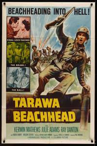9x770 TARAWA BEACHHEAD 1sh '58 Kerwin Mathews beachheads into Hell in WWII!