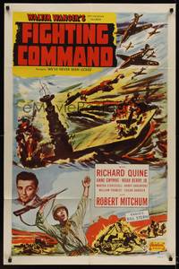 9x782 TEXAS TO TOKYO 1sh R50 Richard Quine, Fighting Command, cool World War II sea battle artwork
