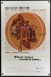 9x796 THERE WAS A CROOKED MAN 1sh '70 cool art of Kirk Douglas, Henry Fonda & top stars!