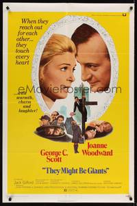 9x802 THEY MIGHT BE GIANTS 1sh '71 George C. Scott & Joanne Woodward touch every heart!