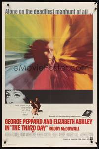 9x806 THIRD DAY 1sh '65 George Peppard, Elizabeth Ashley, the deadliest manhunt of all!