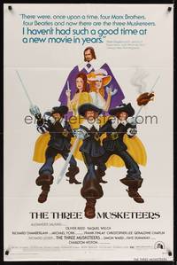 9x815 THREE MUSKETEERS 1sh '74 Michael York, Alexandre Dumas, art of top stars by Ignacio Gomez!