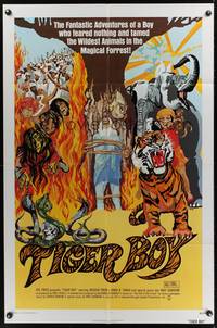9x819 TIGER BOY 1sh '74 Alexander Markey, Ravi Shankar, Babu Singh, cool artwork!