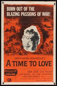 9x823 TIME TO LOVE & A TIME TO DIE 1sh '58 a great love story of WWII by Erich Maria Remarque!