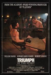 9x857 TRIUMPH OF THE SPIRIT 1sh '89 Robert M. Young directed, William Dafoe boxing for Nazis!