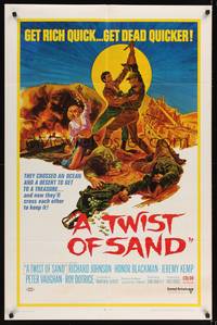 9x867 TWIST OF SAND 1sh '68 Richard Johnson & Honor Blackman searching the desert for treasure!