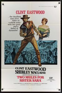 9x872 TWO MULES FOR SISTER SARA 1sh '70 art of gunslinger Clint Eastwood & Shirley MacLaine!