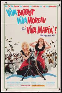9x902 VIVA MARIA 1sh '66 Louis Malle, sexiest French babes Brigitte Bardot & Jeanne Moreau!