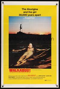 9x911 WALKABOUT 1sh '71 sexy naked swimming Jenny Agutter, Nicolas Roeg Australian classic!