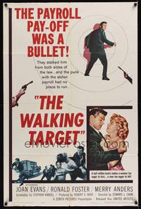 9x912 WALKING TARGET 1sh '60 Edward L. Cahn, cool action target silhouette artwork!