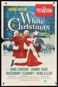 9x945 WHITE CHRISTMAS 1sh '54 Bing Crosby, Danny Kaye, Clooney, Vera-Ellen, musical classic!